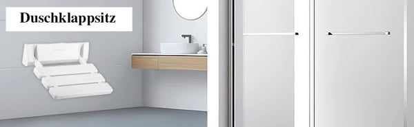 Sammenklappeligt brusesæde/brusestol - Vægmonteret - 130 kg bæreevne - Aluminium + ABS - 36×33×5 cm - Hvid