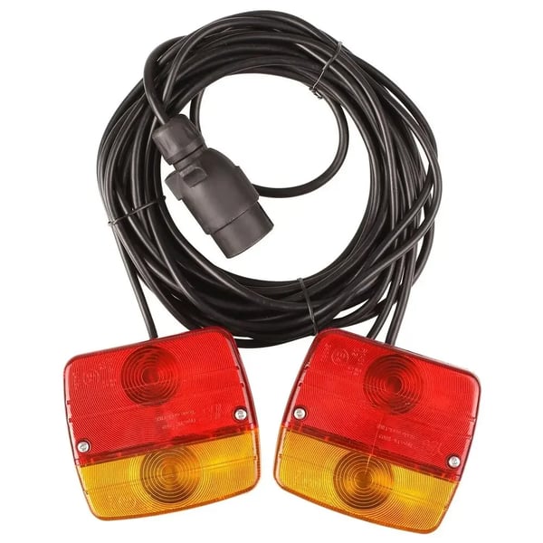 Magneettiset perävaunun valot 12V - Takavalosarja - 2 Kpl - 7-Napainen Pistoke - Magneettikiinnitys - Perävaunu/Asuntovaunu/Pakettiauto/Kuorma-auto Magneettiset perävaunun valot 12V - Takavalosarja - 2 Kpl - 7-Napainen Pistoke - Magneettikiinnitys - Perävaunu/Asuntovaunu/Pakettiauto/Kuorma-auto