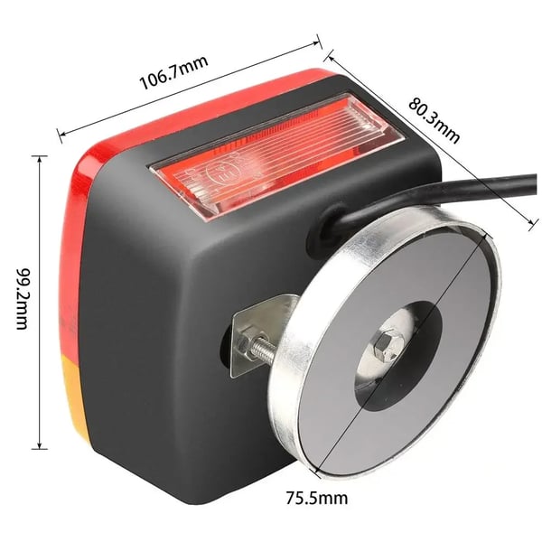 Magnetiske trailerlygter 12V - Baglygtesæt - 2 Stk - 7-Polet Stik - Magnetfod - Til Trailer/Campingvogn/Varevogn/Lastbil