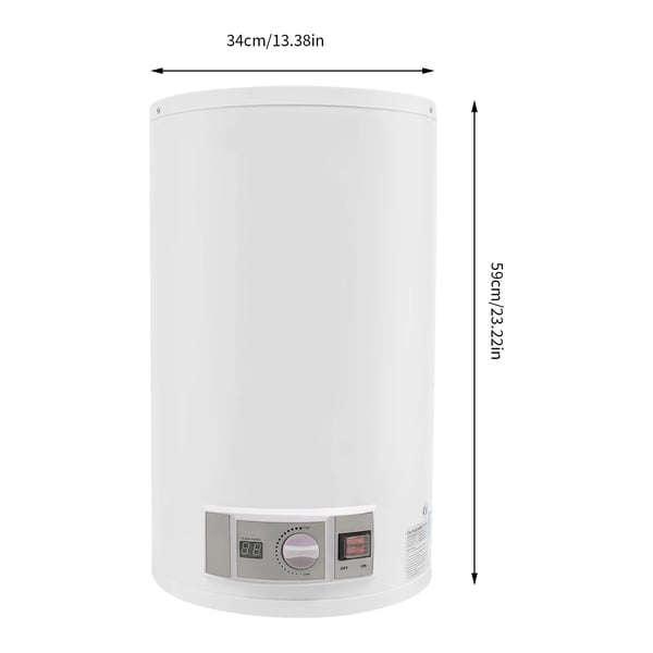 50 l 2 kW sähköinen lämminvesivaraaja, digitaalinen LED-näyttö, käsisuihku ja pidike, hopea, keittiöön, WC:hen, kampaamoihin