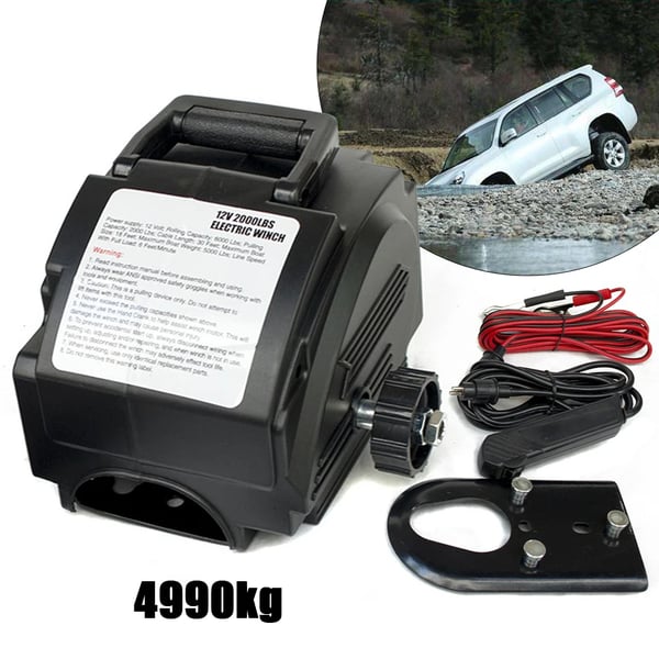 Elspil - Bådtrailer - 12 V - Trækkraft 906 kg - Til både op til 6 m - Wire 9,1 m - Fjernbetjening - Sort