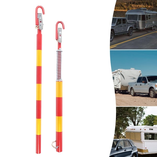 Bugserstang til bil/varevogn/lastbil - Stiv trækstang - 5 ton - Stål - Ø45 mm - Låsepinde - Skridsikker & slidstærk - Orange