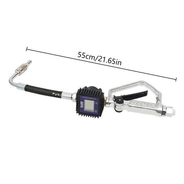 Elektronisk olietæller-pistol - Olieudleveringspistol - 5-cifret LCD-display - Flowmåler - Styreventil - Sort/Sølv