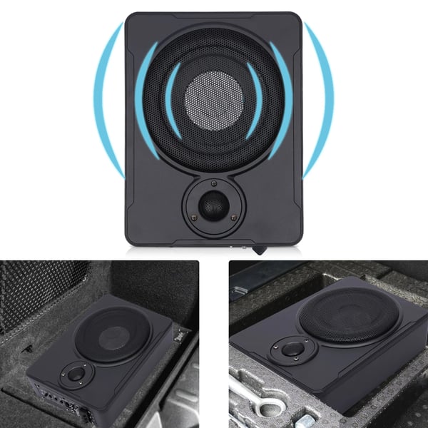 Under-sæde subwoofer, aktiv 8", 600W, slankt design til bil/lastbil