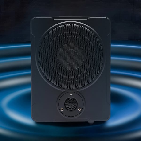 Under-sæde subwoofer, aktiv 8", 600W, slankt design til bil/lastbil
