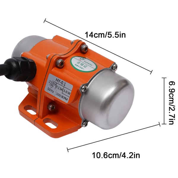 Tärinämoottori - Asynkroninen AC-moottori - 30 W - 220 V 1-vaihe - 3000 rpm - Alumiinirunko - IE1, CE