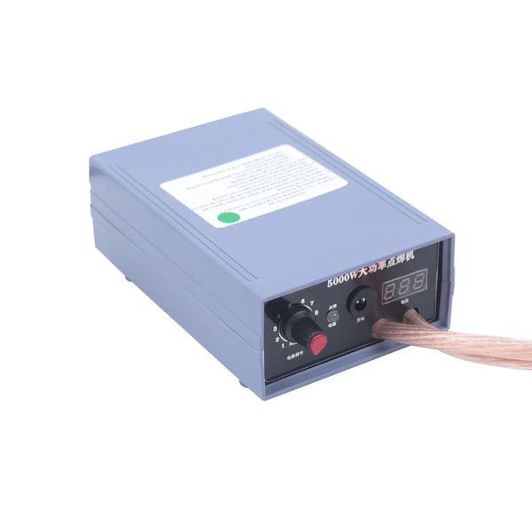 Batteri-punktsvejser - Spot Welder - 5000 W - 220 V - Til 18650 nikkelstrips - Justerbar strøm - 15×9,5×5 cm - Grå/Hvid