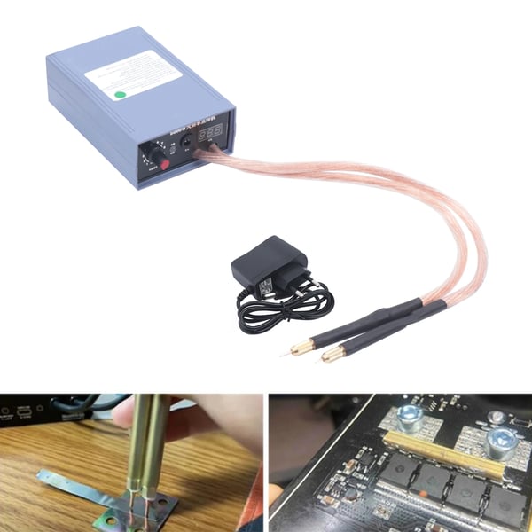 Batteri-punktsvejser - Spot Welder - 5000 W - 220 V - Til 18650 nikkelstrips - Justerbar strøm - 15×9,5×5 cm - Grå/Hvid