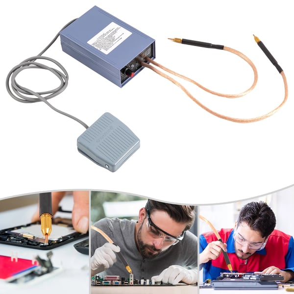 Batteri-punktsvejser - Spot Welder - 5000 W - 220 V - Til 18650 nikkelstrips - Justerbar strøm - 15×9,5×5 cm - Grå/Hvid