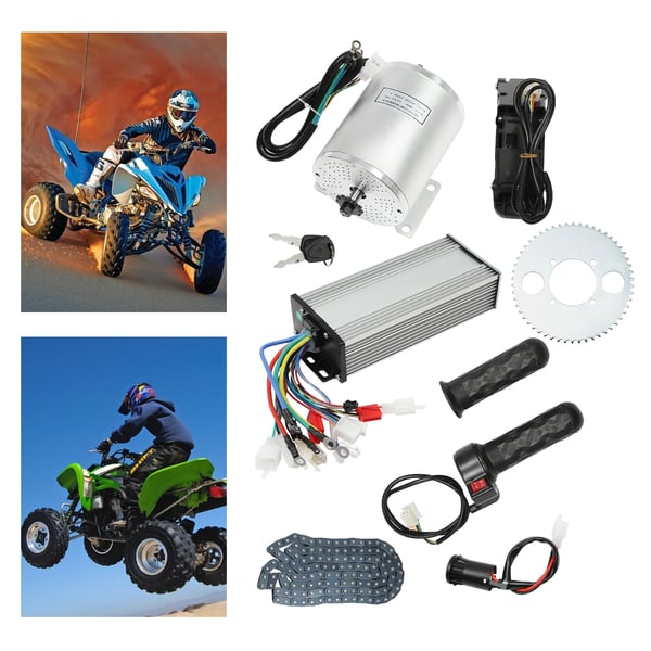 Børsteløst motorkit, 48–72V 3000W, konverteringssæt med controller og gashåndtag til el-løbehjul, elcykel, motorcykel
