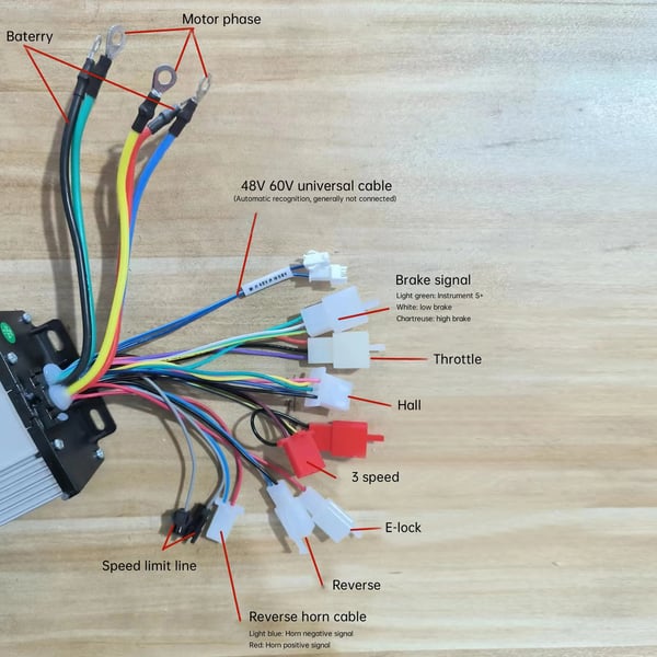 Børsteløst motorkit, 48–72V 3000W, konverteringssæt med controller og gashåndtag til el-løbehjul, elcykel, motorcykel