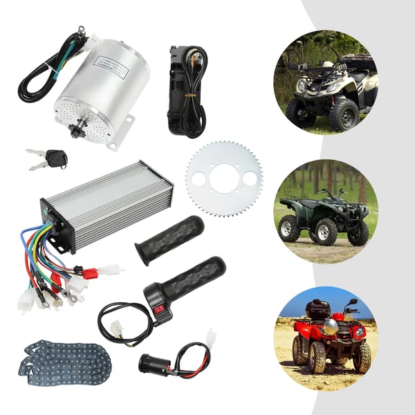 Børsteløst motorkit, 48–72V 3000W, konverteringssæt med controller og gashåndtag til el-løbehjul, elcykel, motorcykel