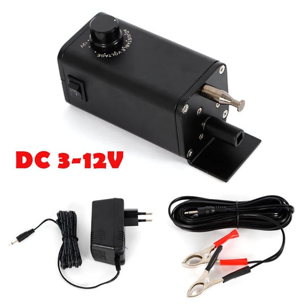 BBQ-grillimoottori, sähköinen varrasmoottori DC 3–12 V 15 W, kannettava, musta