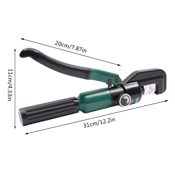 Hydraulinen kaapelikenkäpuristin - YQK-70 - Käsikäyttöinen - 60 kN - 8 Leukaparia - Iskunpituus 10 mm - Cu 4–70 mm² - Armeijavihreä