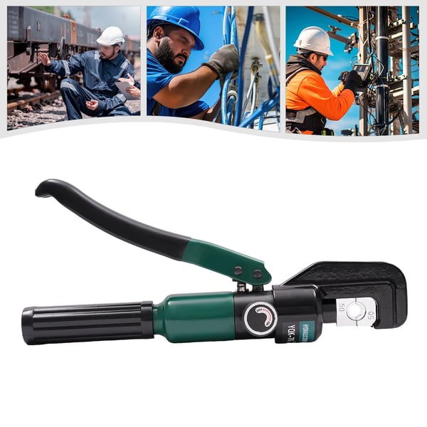 Hydraulinen kaapelikenkäpuristin - YQK-70 - Käsikäyttöinen - 60 kN - 8 Leukaparia - Iskunpituus 10 mm - Cu 4–70 mm² - Armeijavihreä
