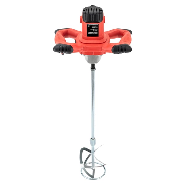 Sähköinen betonimylly, käsikäyttöinen sekoitin, 220V 1500W, 6 nopeutta, S-muotoiset kaksoisterät, sementille/laastille/kipsille, punainen