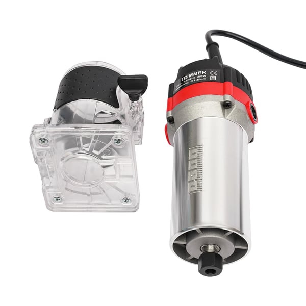 Käsireititin puulle - Kompakti reunajyrsin - 800 W - 30 000 r/min - Kuparimoottori - Reunajyrsintään & uritukseen - Verkkokäyttöinen - Punainen
