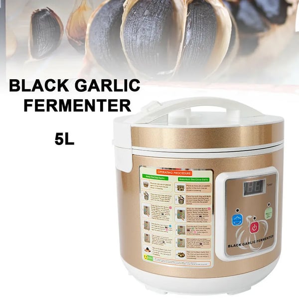 Fermenter til sort hvidløg - Automatisk fermenteringsmaskine - 5 l - 90 W - 12–15 dage - Intelligent styring - Pink