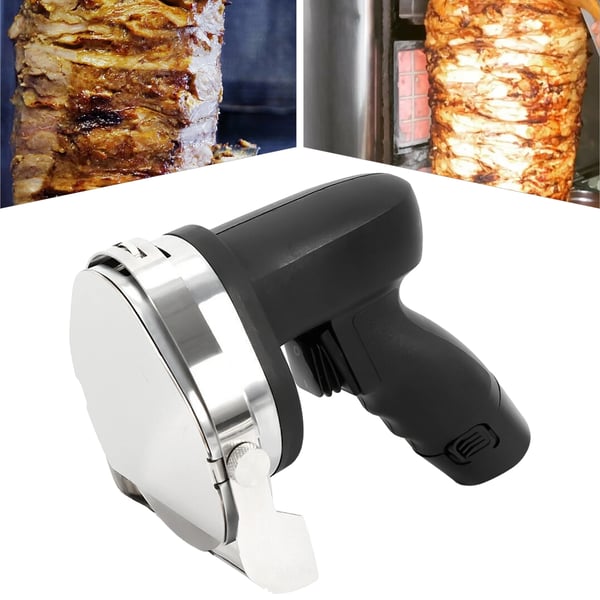 Sähköinen kebableikkuri - Gyrosveitsi - Johdoton - 80W - Ladattava - Metalli - Musta