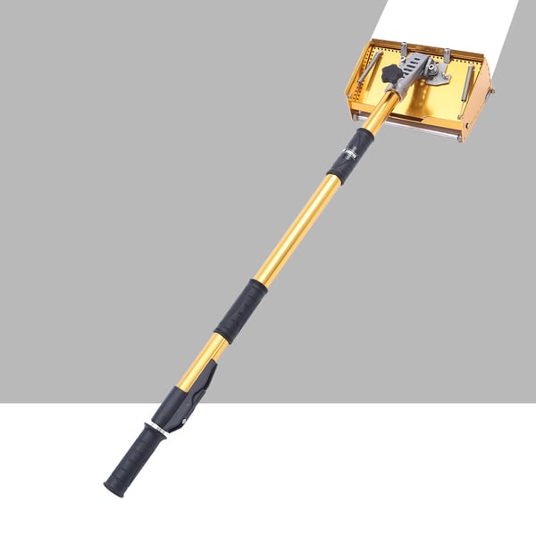 Spartelboks til gipsvæg - Flat Box - Teleskopskaft 90–150 cm - Aluminium-kobberlegering - Glat finish - Let at rengøre - Gul