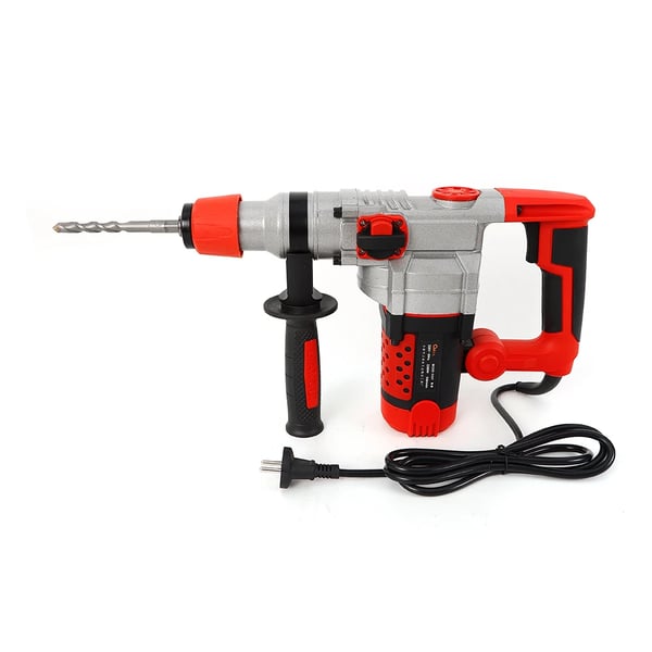 Elektrisk borehammer - Multifunktions mejselhammer - Børsteløs motor - 2200 W - 0–930 o/min - 3300 slag/min - 220 V EU-stik - Rød