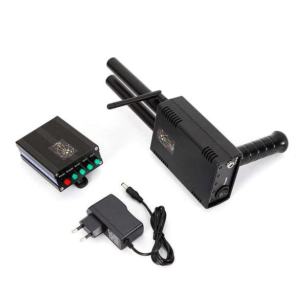 Käsikäyttöinen metallinpaljastin, kaksoisanturi antennilla, kulta/hopea/kupari, 12 V 1000-1600 mAh, valkoinen