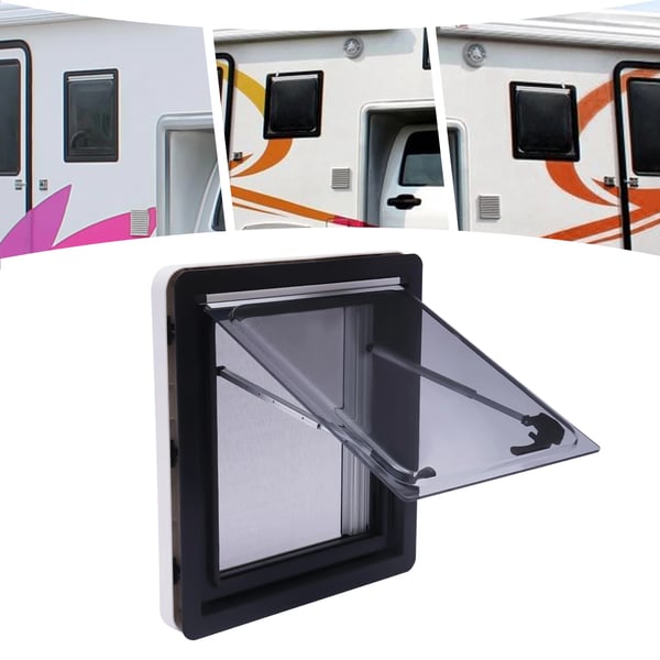 Autocamper/Campingvogn vindue - Udadgående aluminiumvindue - 450x500 mm - Hængslet - Til camper/trailer - Hvid