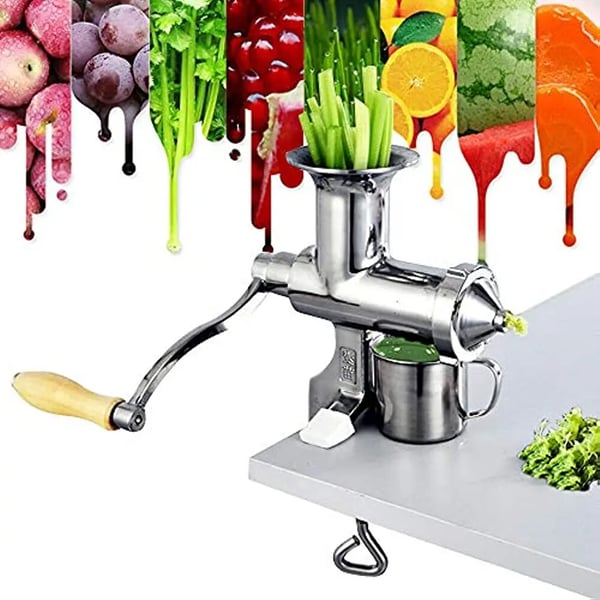 Juicepresser Saftpresser - Manuel - Rustfrit stål - Til bær, frugt & grøntsager - Str. M - Sølv