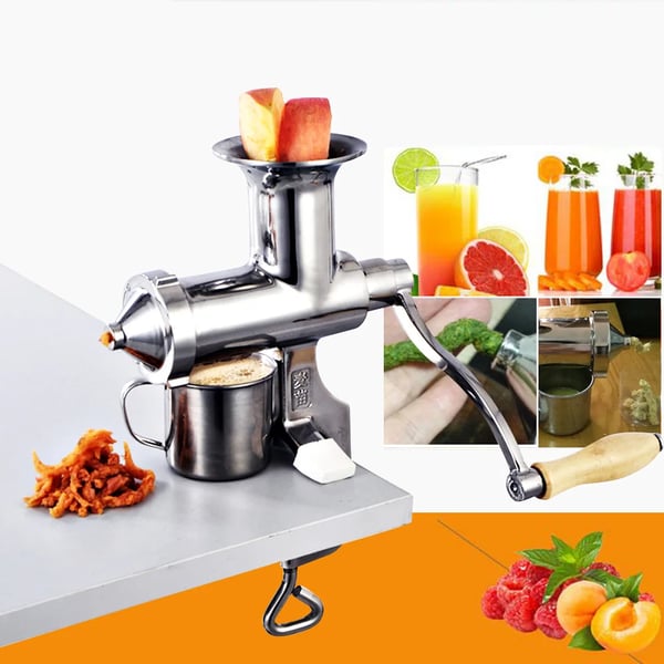 Juicepresser Saftpresser - Manuel - Rustfrit stål - Til bær, frugt & grøntsager - Str. M - Sølv