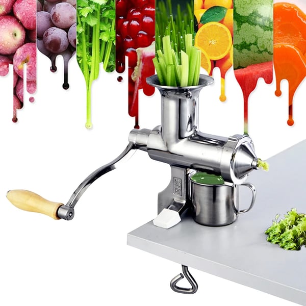 Juicepresser Saftpresser - Manuel - Rustfrit stål - Til bær, frugt & grøntsager - Str. M - Sølv