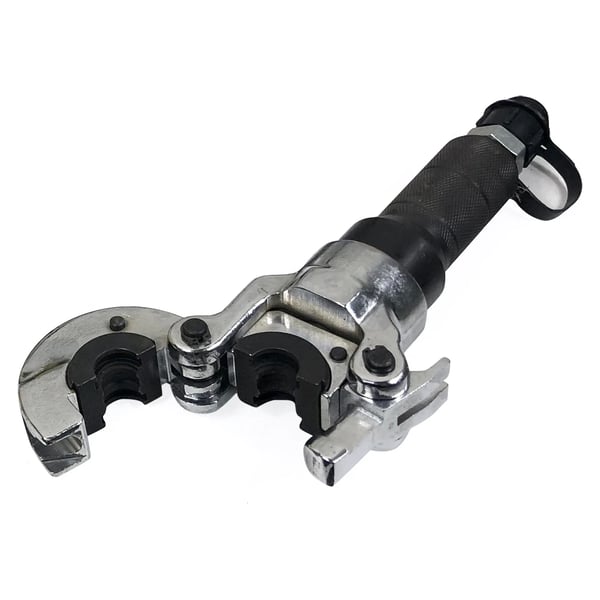 Hydrauliset puristuspihdit, radiaalipuristin kupariputkille, 360° kääntyvä pää, sis. leuat V 12–28 mm ja TH 16–32 mm, keltainen