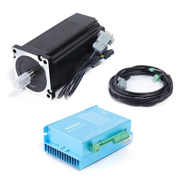 Suljetun silmukan askelmoottoripaketti - HBS86H - 12 Nm - NEMA 34 - DSP-ohjain - AC 60 V - Sininen