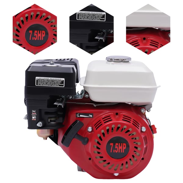Benzinmotor - 4-takts industrimotor - Luftkølet 1-cylindret - 4000 W - Til Gokart, Fræser, Højtryksrenser