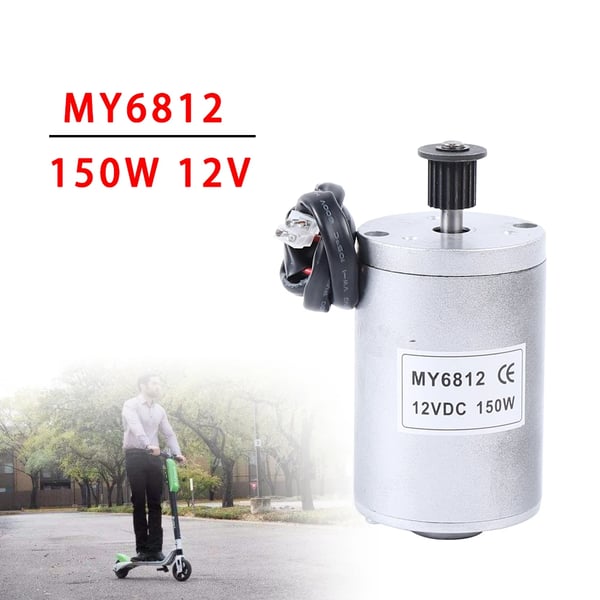 Børstet DC-motor - MY6812 - 12V - 150W - 2750 RPM - Til DIY-projekter - Sølv