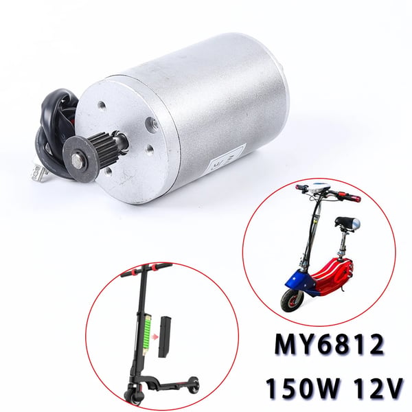 Børstet DC-motor - MY6812 - 12V - 150W - 2750 RPM - Til DIY-projekter - Sølv