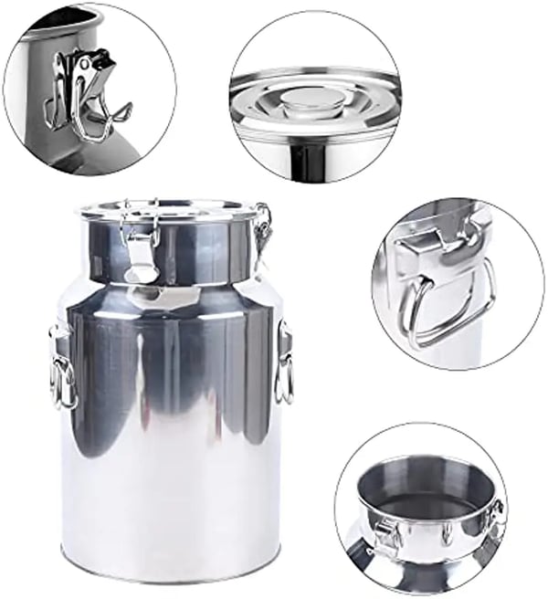 18 L Rustfri Ståltønde - Gæringstank/Fermenter - Hjemmebryg Vin & Øl - Opbevaring Vand Olie Ris - Fødevaretønde - Sølv