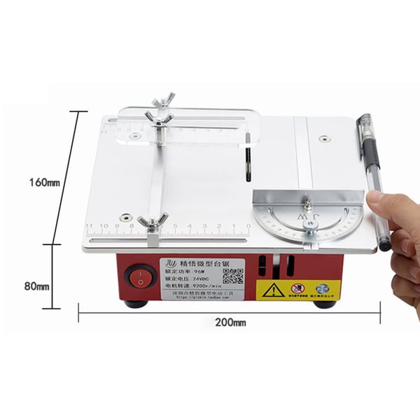 Mini bordsav - Præcisionssav - 4600 omdr./min - 220 V DC - 20×16×8 cm - EU-stik - Sølv
