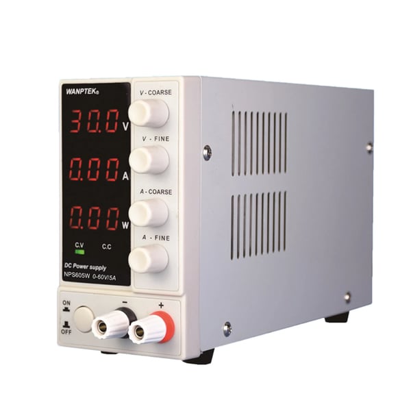NPS605W - DC laboratoriovirtalähde - 5 V - 0–5 A - Vakautettu lähtö - Valkoinen