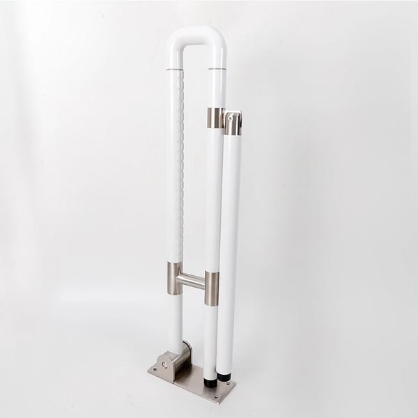 Kylpyhuoneen Tukikaide - WC-turvakahva - Taitettava - Seinäasennus - Ruostumaton Teräs - Pimeässä Hohtava - 75 cm - Valkoinen