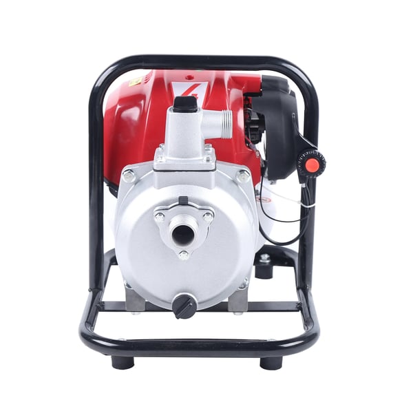 Bensindriven Vattenpump - WP 10-140F - 4-Takt - Enkelcylindrig - Luftkyld - Bärbar - Boosterpump - EU-Kontakt - Röd