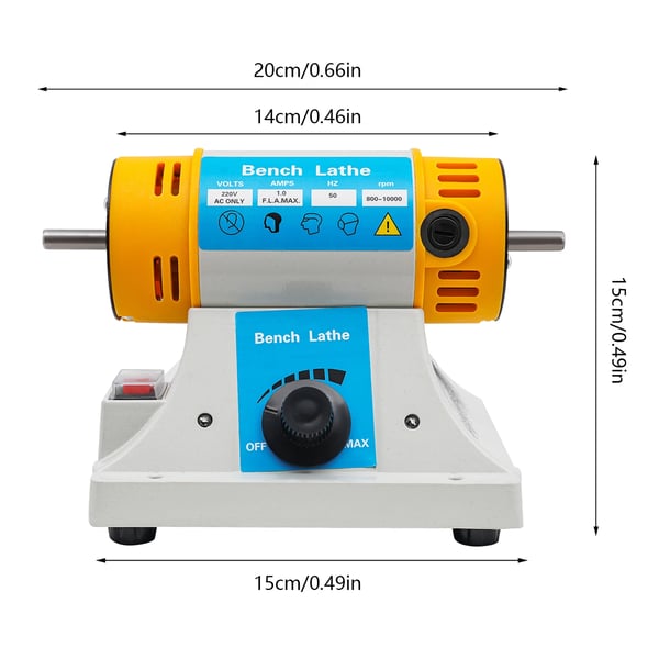 Penkkihiomakone ja kiillotuskone - H160 - 320 W - 10000 rpm - 8 mm laikka - 20×15 cm - 3,4 kg - CE - Keltainen