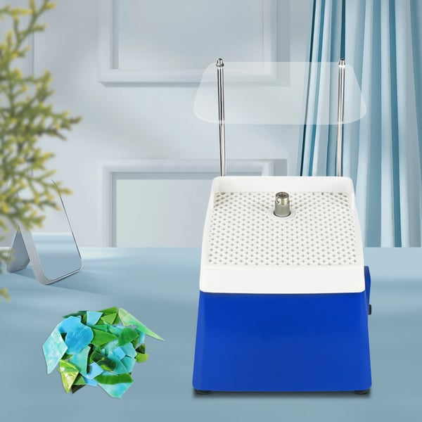 Glas slibemaskine - Mini bærbar til blyindfattet glas - 220 V EU-stik - 65 W - Diamantslibesten inkl. - 250×250×250 mm - Blå