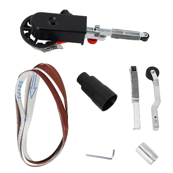 Slibebånd-adapter til vinkelsliber - M10 gevind - Passer 100 mm/10 cm vinkelsliber - Konverterer til båndsliber - Sort