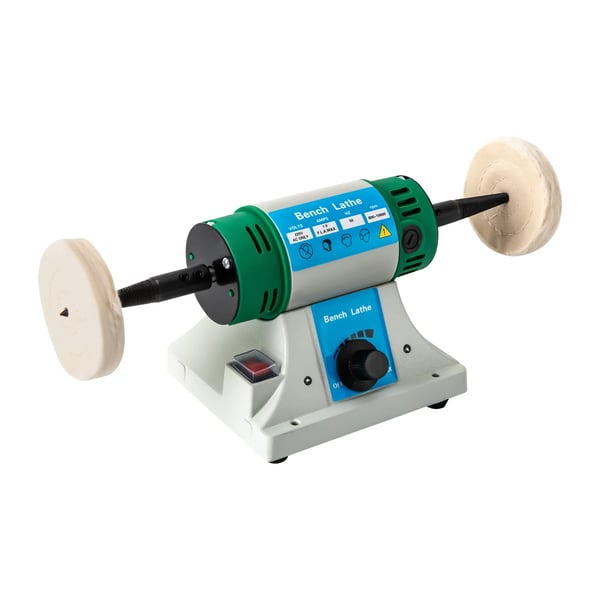 Polermaskin - H160 Bänkpolerare - 320 W - 10 000 varv/min - 2 tyghjul - AC 50 Hz - 3,7 kg - 20×15 cm - Vit
