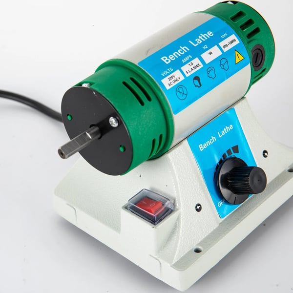 Polermaskin - H160 Bänkpolerare - 320 W - 10 000 varv/min - 2 tyghjul - AC 50 Hz - 3,7 kg - 20×15 cm - Vit