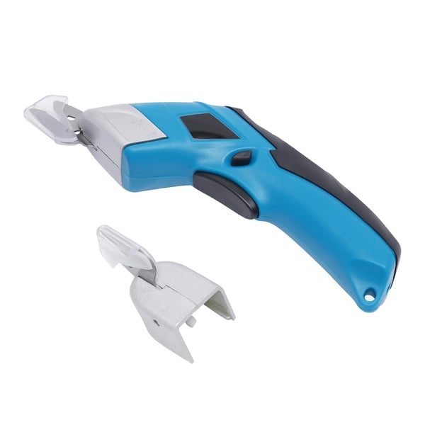 Trådløs genopladelig el-saks - Stofsaks - Batteri 4,8 V - Effekt 11 W - 45°/75° klinger - Hastighed 10.000 snit/min - EU-stik - Blå/Sort