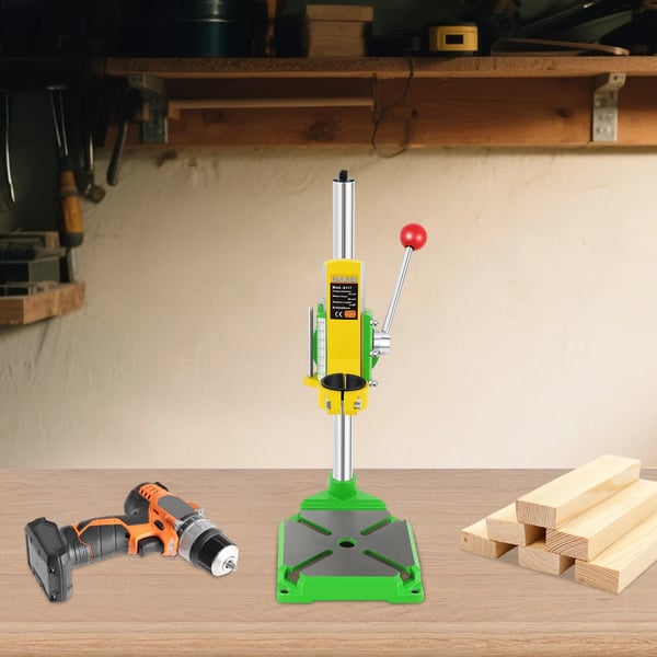 Handborestativ - Borestativ - 90° roterbar - Klemme-Ø 38–43 mm - Højde 49 cm - Støbt alu/støbejern, rust- & slidstærk - Grøn