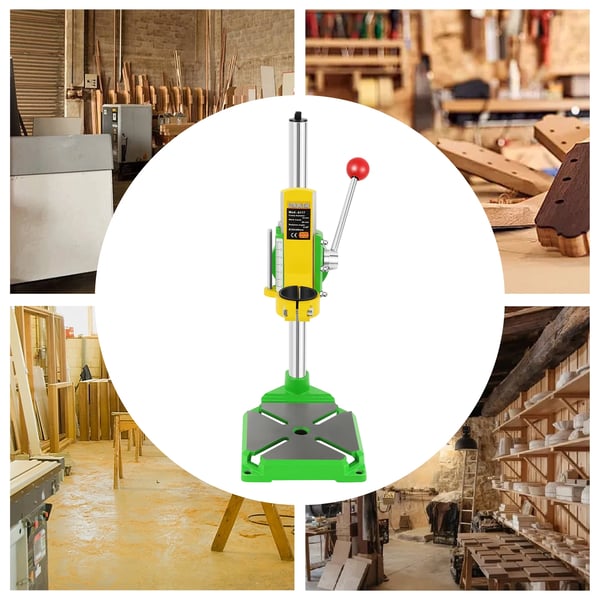 Handborestativ - Borestativ - 90° roterbar - Klemme-Ø 38–43 mm - Højde 49 cm - Støbt alu/støbejern, rust- & slidstærk - Grøn