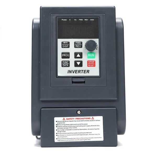 Taajuusmuuttaja - VFD DC/AC Invertteri - 1-vaihe - 750 W - Suuri vääntömomentti - Korkea tarkkuus - Älykäs ohjaus - Musta