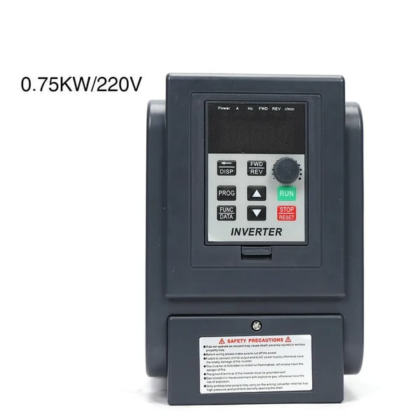 Taajuusmuuttaja - VFD DC/AC Invertteri - 1-vaihe - 750 W - Suuri vääntömomentti - Korkea tarkkuus - Älykäs ohjaus - Musta